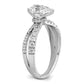 14k White Gold 5/8 Ct. Lab Grown Diamond VS/SI+ G+ 1 Ct. Center Pear Engagement Ring