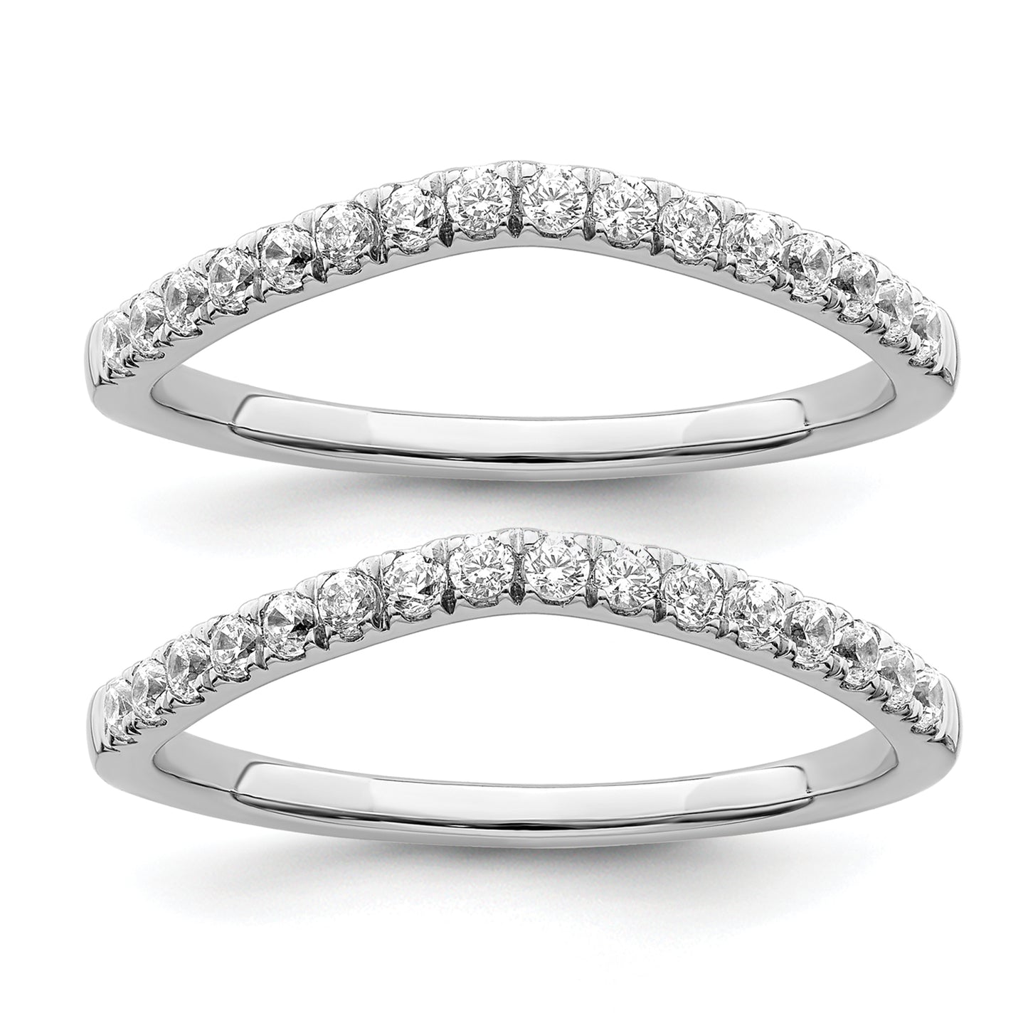 14K White Gold Lab Grown Diamond VS/SI+ G+ Set of 2 Wedding Band Rings