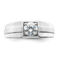 14k White Gold 1 Ct. Lab Grown Diamond VS/SI+ G+ Satin and Polished Men's Ring