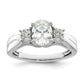 14k White Gold 1/5 Ct. Lab Grown Diamond VS/SI+ G+ 1 Ct. Center Oval Engagement Ring