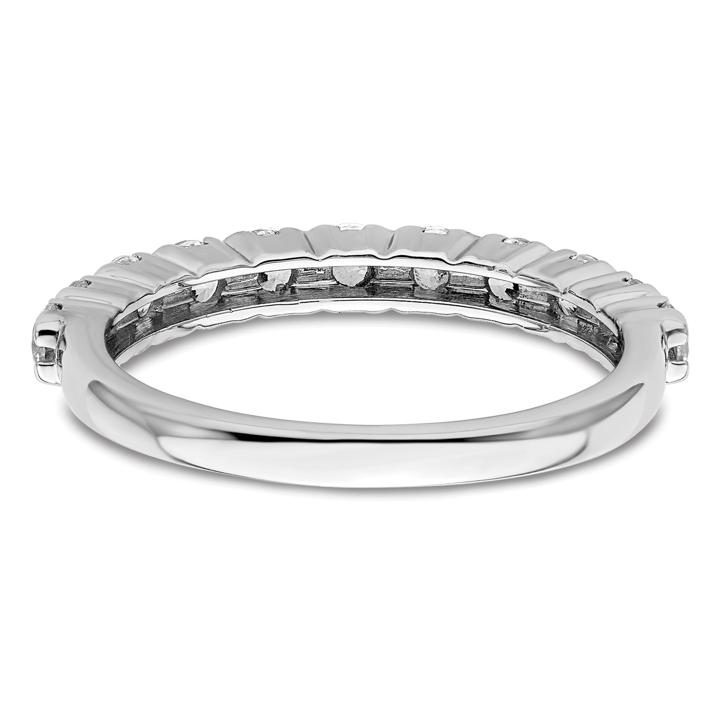 14k White Gold 3/4 Ct. Lab Grown Diamond VS/SI+ G+ Eleven Stone Fashion band