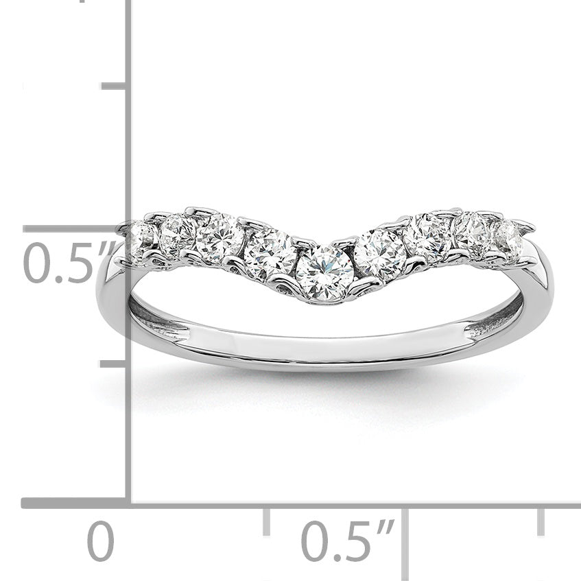 14k White Gold 3/8 Ct. Lab Grown Diamond VS/SI+ G+ Concaved Band Ring