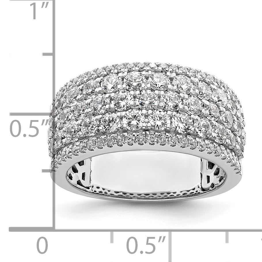 14k White Gold 2 Ct. Lab Grown Diamond VS/SI+ G+ Fashion Band Ring