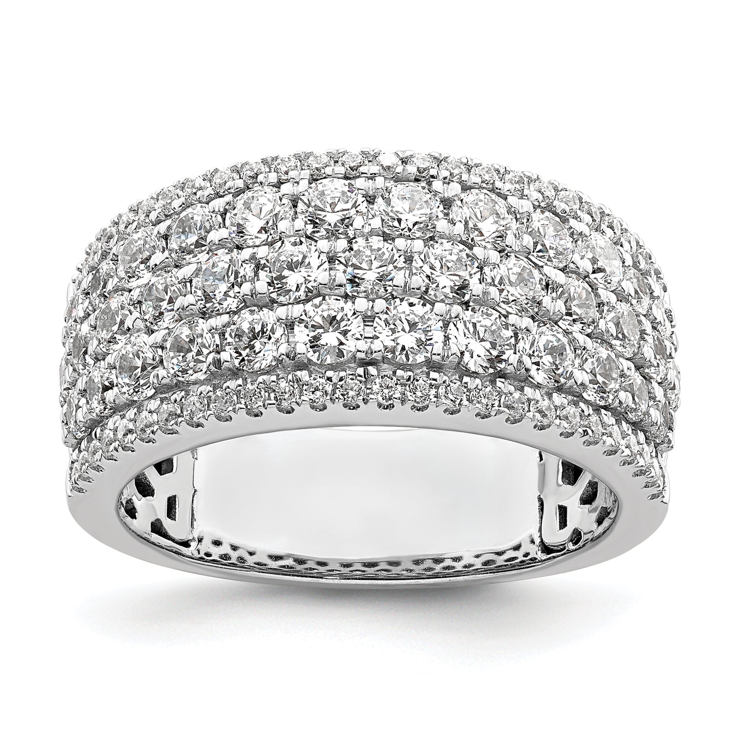 14k White Gold 2 Ct. Lab Grown Diamond VS/SI+ G+ Fashion Band Ring