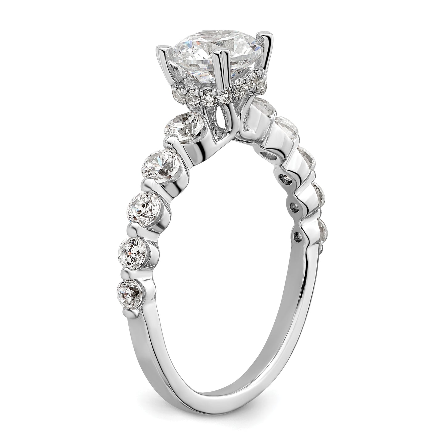 14k White Gold 3/4 Ct. Lab Grown Diamond VS/SI+ G+ 3/4 Ct. cetner Round Solitaire Engagement Ring