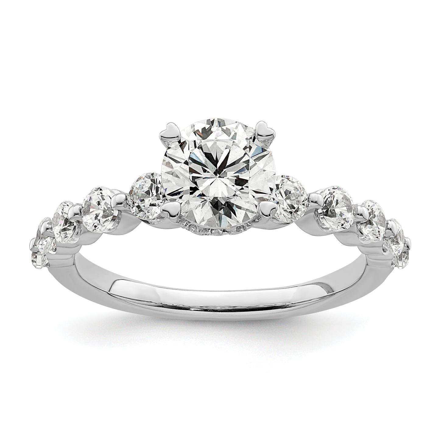 14k White Gold 3/4 Ct. Lab Grown Diamond VS/SI+ G+ 3/4 Ct. cetner Round Solitaire Engagement Ring