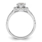 14k White Gold 1/3 Ct. Lab Grown Diamond VS/SI+ G+ 1 Ct. Center Round Semi Mount Halo Engagement Ring