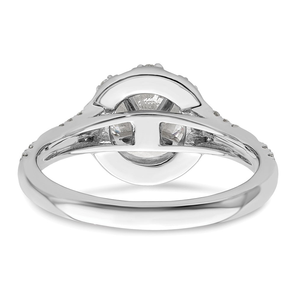 14k White Gold 1/3 Ct. Lab Grown Diamond VS/SI+ G+ 1 Ct. Center Round Semi Mount Halo Engagement Ring