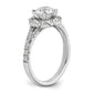 14k White Gold 1/3 Ct. Lab Grown Diamond VS/SI+ G+ 1 Ct. Center Round Semi Mount Halo Engagement Ring