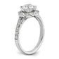 14k White Gold 1/3 Ct. Lab Grown Diamond VS/SI+ G+ 1 Ct. Center Round Halo Engagement Ring