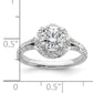 14k White Gold 1/3 Ct. Lab Grown Diamond VS/SI+ G+ 1 Ct. Center Round Halo Engagement Ring