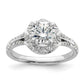 14k White Gold 1/3 Ct. Lab Grown Diamond VS/SI+ G+ 1 Ct. Center Round Halo Engagement Ring