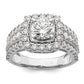 14k White Gold 1 1/3 Ct. Lab Grown Diamond VS/SI+ G+ 1 Ct. Center Round Engagement Ring