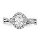 14k White Gold 1/4 Ct. Lab Grown Diamond VS/SI+ G+ 3/4 Ct. Center Round Bypass Engagement Ring