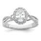 14k White Gold 1 Ct. Certified Lab Grown Diamond VS/SI+ G+ Round Bypass Engagement Ring