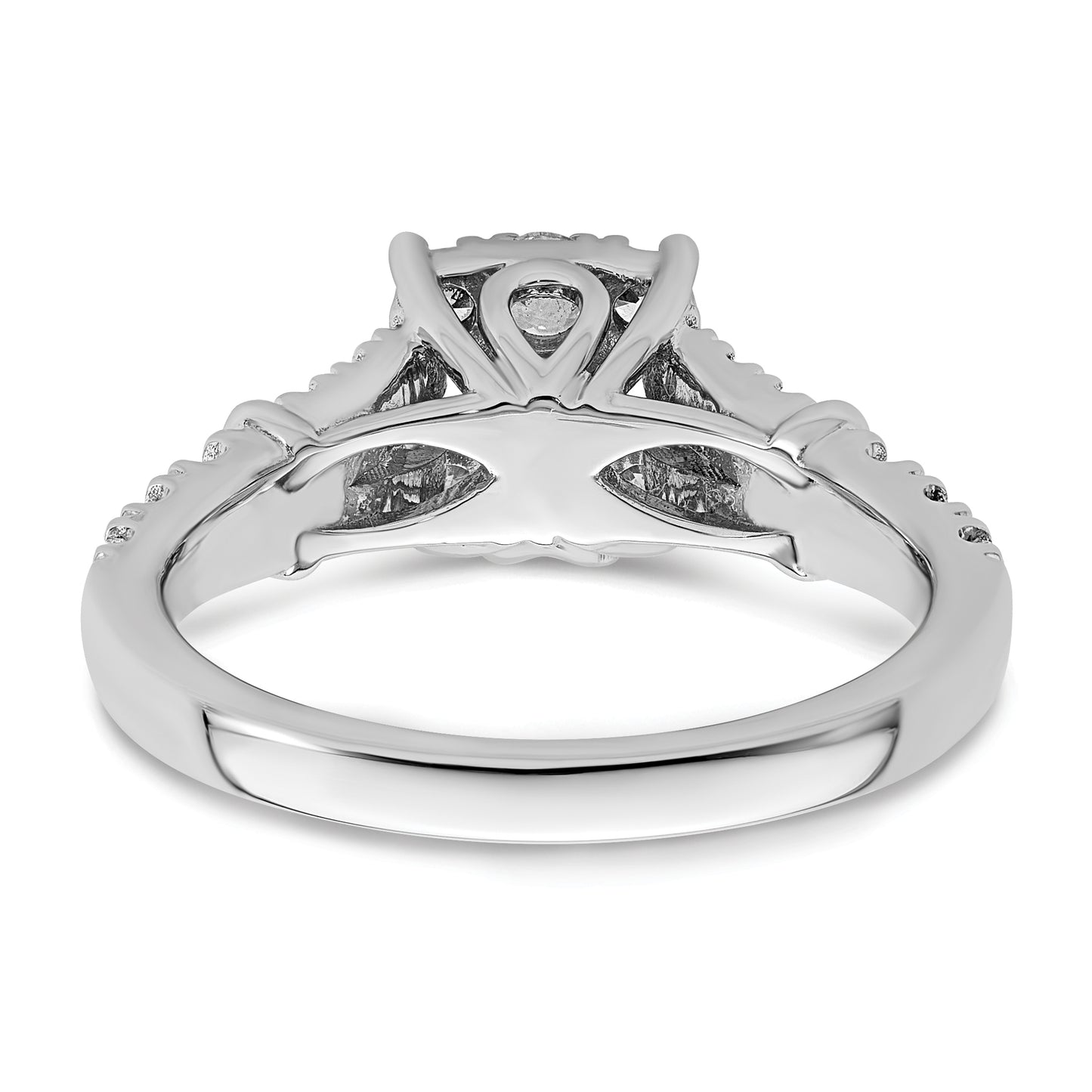 14k White Gold 1 Ct. Lab Grown Diamond VS/SI+ G+ Cluster Engagement Ring