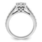 14k White Gold 1 Ct. Lab Grown Diamond VS/SI+ G+ Cluster Engagement Ring