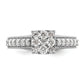 14k White Gold 1 Ct. Lab Grown Diamond VS/SI+ G+ Cluster Engagement Ring