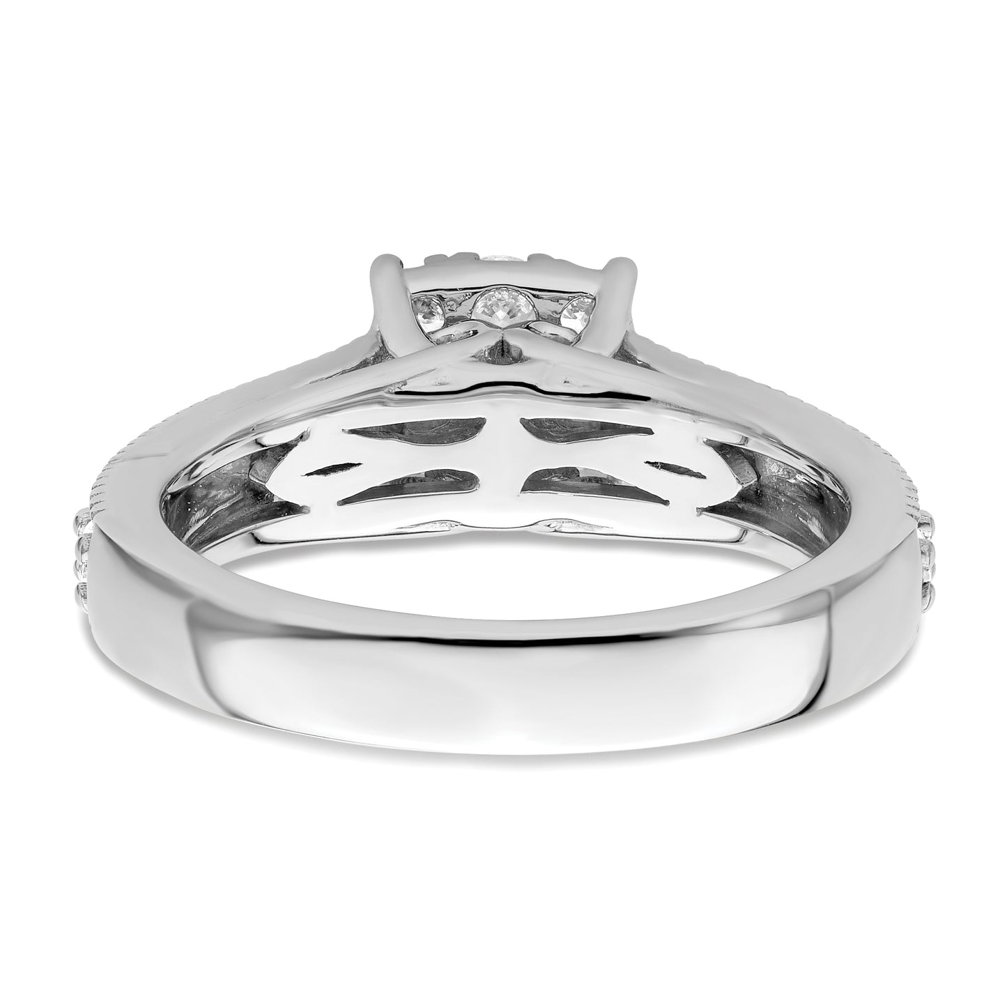 14k White Gold 1 Ct. Lab Grown Diamond VS/SI+ G+ Cluster Engagement Ring