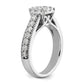 14k White Gold 1 Ct. Lab Grown Diamond VS/SI+ G+ Cluster Engagement Ring