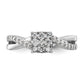 14k White Gold 1/2 Ct. Lab Grown Diamond VS/SI+ G+ Cluster Engagement Ring