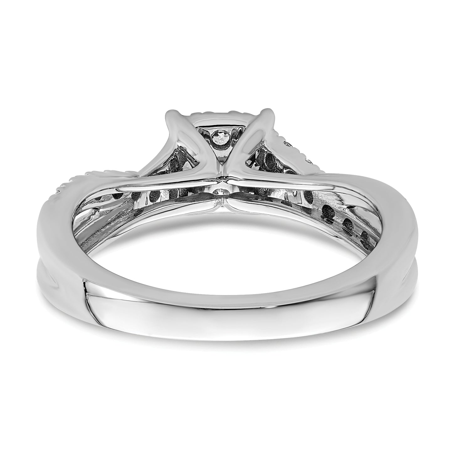 14k White Gold 1/2 Ct. Lab Grown Diamond VS/SI+ G+ Cluster Engagement Ring