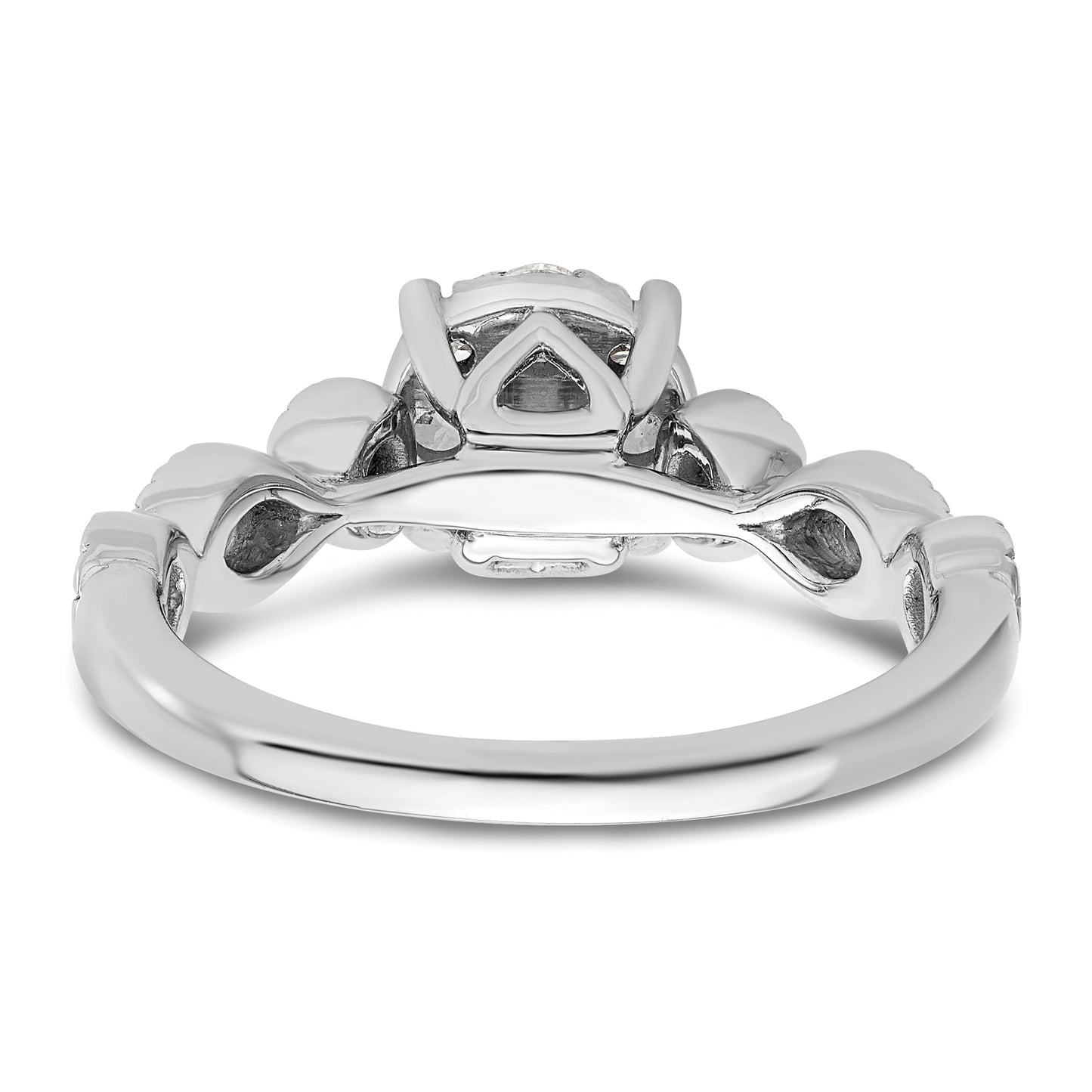 14k White Gold 3/4 Ct. Lab Grown Diamond VS/SI+ G+ Cluster Engagement Ring