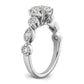 14k White Gold 3/4 Ct. Lab Grown Diamond VS/SI+ G+ Cluster Engagement Ring