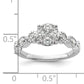 14k White Gold 3/4 Ct. Lab Grown Diamond VS/SI+ G+ Cluster Engagement Ring