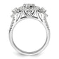 14k White Gold 1 Ct. Lab Grown Diamond VS/SI+ G+ Cluster Engagement Ring