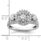 14k White Gold 1 Ct. Lab Grown Diamond VS/SI+ G+ Cluster Engagement Ring