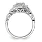 14k White Gold 1 Ct. Lab Grown Diamond VS/SI+ G+ Cluster Engagement Ring