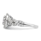 14k White Gold 1 Ct. Lab Grown Diamond VS/SI+ G+ Cluster Engagement Ring