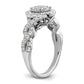 14k White Gold 1 Ct. Lab Grown Diamond VS/SI+ G+ Cluster Engagement Ring