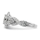 14k White Gold 1 Ct. Lab Grown Diamond VS/SI+ G+ Cluster Engagement Ring