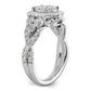 14k White Gold 1 Ct. Lab Grown Diamond VS/SI+ G+ Cluster Engagement Ring