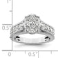 14k White Gold 1 Ct. Lab Grown Diamond VS/SI+ G+ Cluster Engagement Ring