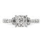 14k White Gold 3/4 Ct. Lab Grown Diamond VS/SI+ G+ Cluster Engagement Ring