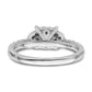 14k White Gold 3/4 Ct. Lab Grown Diamond VS/SI+ G+ Cluster Engagement Ring