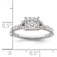 14k White Gold 3/4 Ct. Lab Grown Diamond VS/SI+ G+ Cluster Engagement Ring