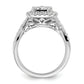 14k White Gold 1 Ct. Lab Grown Diamond VS/SI+ G+ Cluster Engagement Ring