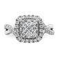 14k White Gold 1 Ct. Lab Grown Diamond VS/SI+ G+ Cluster Engagement Ring