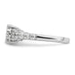 14k White Gold 1 Ct. Lab Grown Diamond VS/SI+ G+ Cluster Engagement Ring