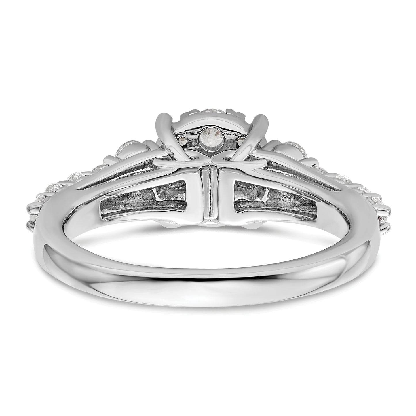 14k White Gold 1 Ct. Lab Grown Diamond VS/SI+ G+ Cluster Engagement Ring