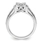 14k White Gold 3/4 Ct. Lab Grown Diamond VS/SI+ G+ Cluster Engagement Ring