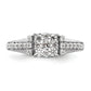 14k White Gold 3/4 Ct. Lab Grown Diamond VS/SI+ G+ Cluster Engagement Ring