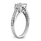 14k White Gold 3/4 Ct. Lab Grown Diamond VS/SI+ G+ Cluster Engagement Ring