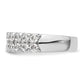 14k White Gold 1 1/2 Ct. Lab Grown Diamond VS/SI+ G+ Double Row Fashion Band Ring