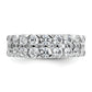 14k White Gold 2 Ct. Lab Grown Diamond VS/SI+ G+ Double Row Fashion Band Ring