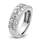 14k White Gold 2 Ct. Lab Grown Diamond VS/SI+ G+ Double Row Fashion Band Ring